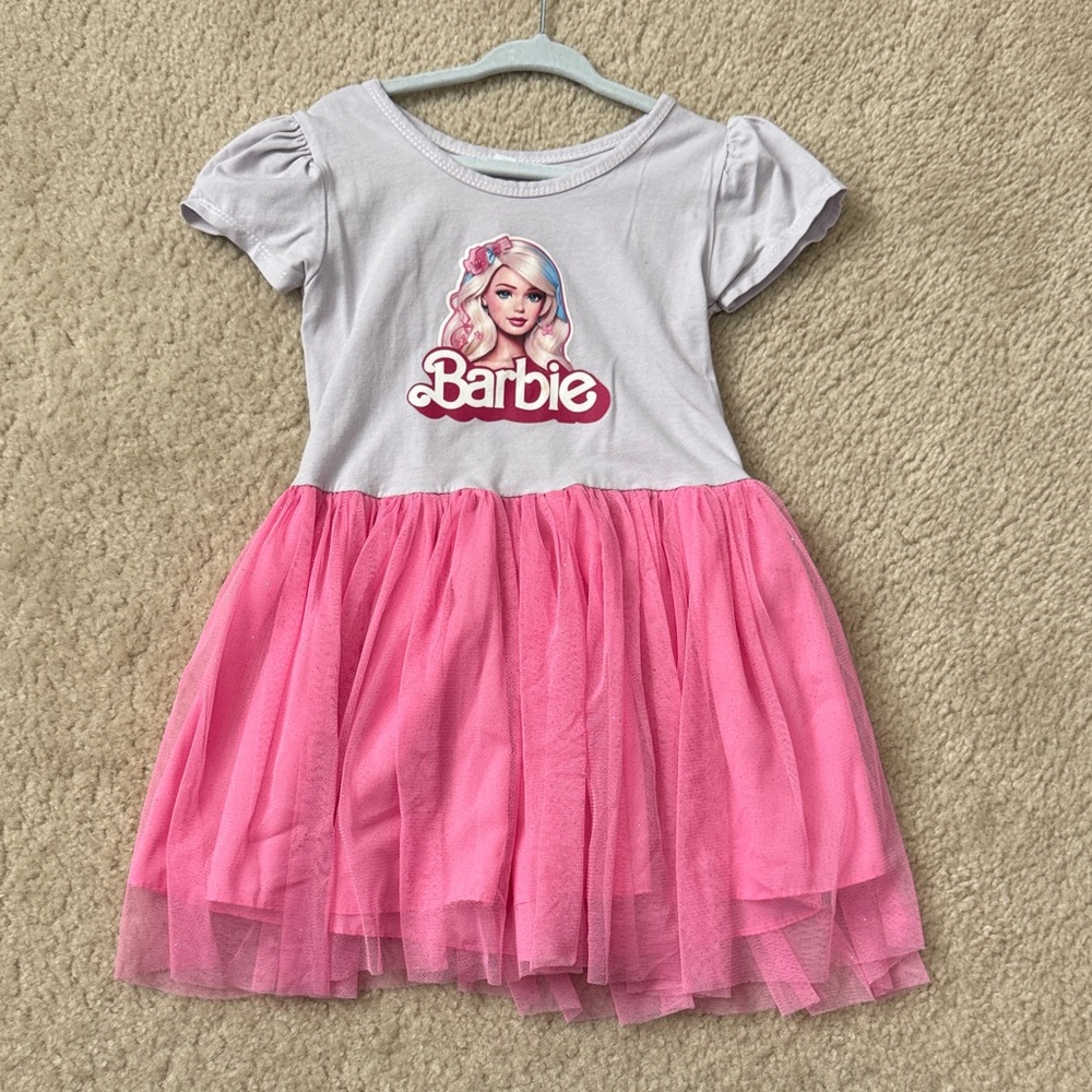 Barbie Gray and Pink Graphic dress